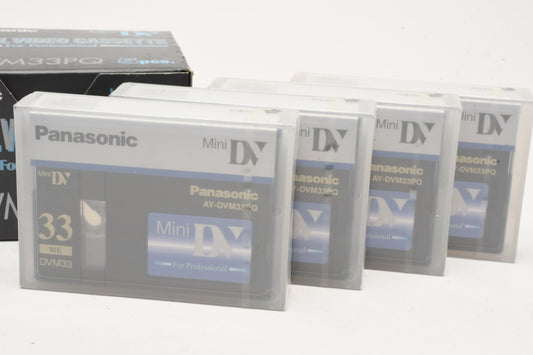 4X Panasonic Mini DV Cassettes AY-DVM33PQ - New