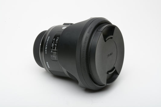 Sigma Art 24mm f1.4 DG Nikon Mount lens, Mint-, boxed, hood+case, USA