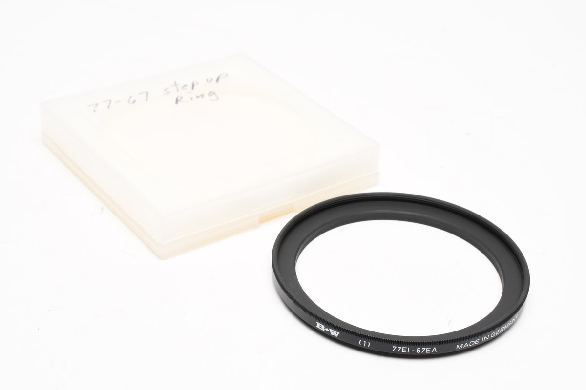 B+W 77EI-67EA Step-Down Adapter Ring, 77mm filters on 67mm lenses, Mint-