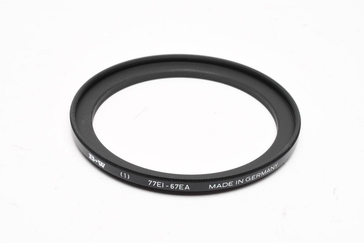 B+W 77EI-67EA Step-Down Adapter Ring, 77mm filters on 67mm lenses, Mint-
