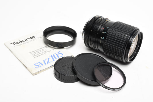 Tokina RMC 35-105mm F3.5-4.3 Zoom Lens for Pentax PK Mount w/Hood, Skylight