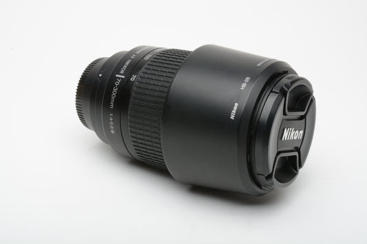 Nikon AF Zoom Nikkor 70-300mm f4.5-5.6G zoom, caps + manual, Boxed