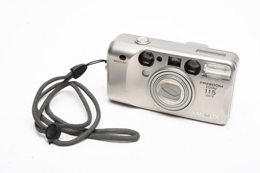 Minolta Freedom Zoom 115 35mm Point&Shoot camera, strap, Tested