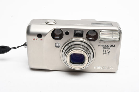 Minolta Freedom Zoom 115 35mm Point&Shoot camera, strap, Tested