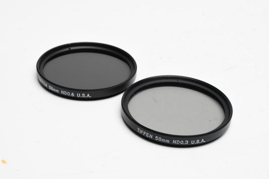 Tiffen 58mm ND .3 & ND .6 Neutral Density filters, New in Box