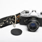 Fujica ST605N 35mm SLR Body w/55mm f2.2 lens, strap, New seals, tested, good!