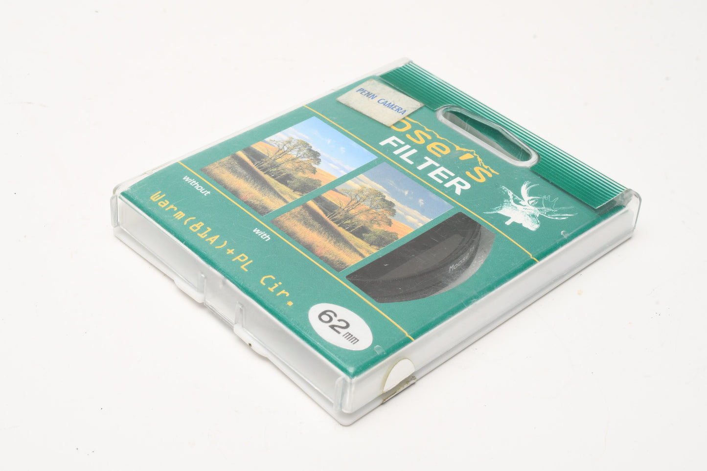 Moose's Warm (81A) + PL Cir. 62mm combo filter in jewel case - mint-