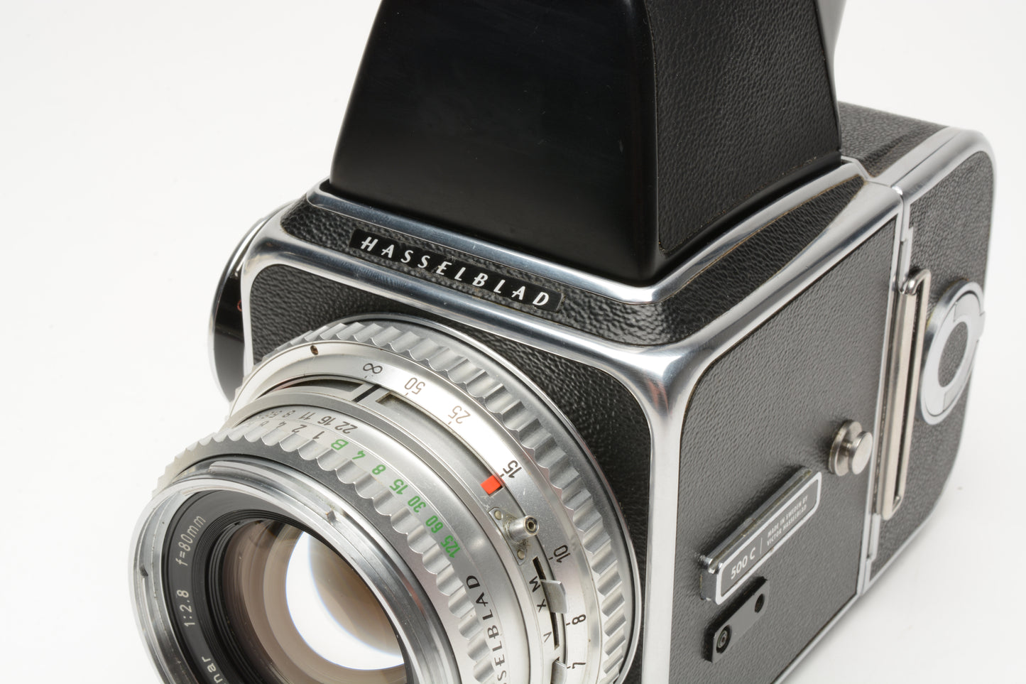 Hasselblad 500C w/80mm f2.8, Prism, A16 Back, Very clean, New seals, accurate!