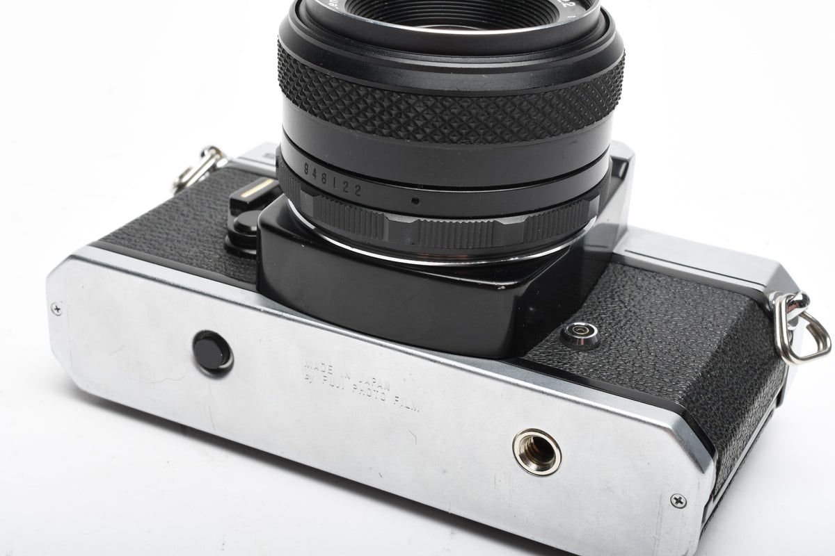 Fujica ST605N 35mm SLR Body w/55mm f2.2 lens, strap, New seals, tested, good!