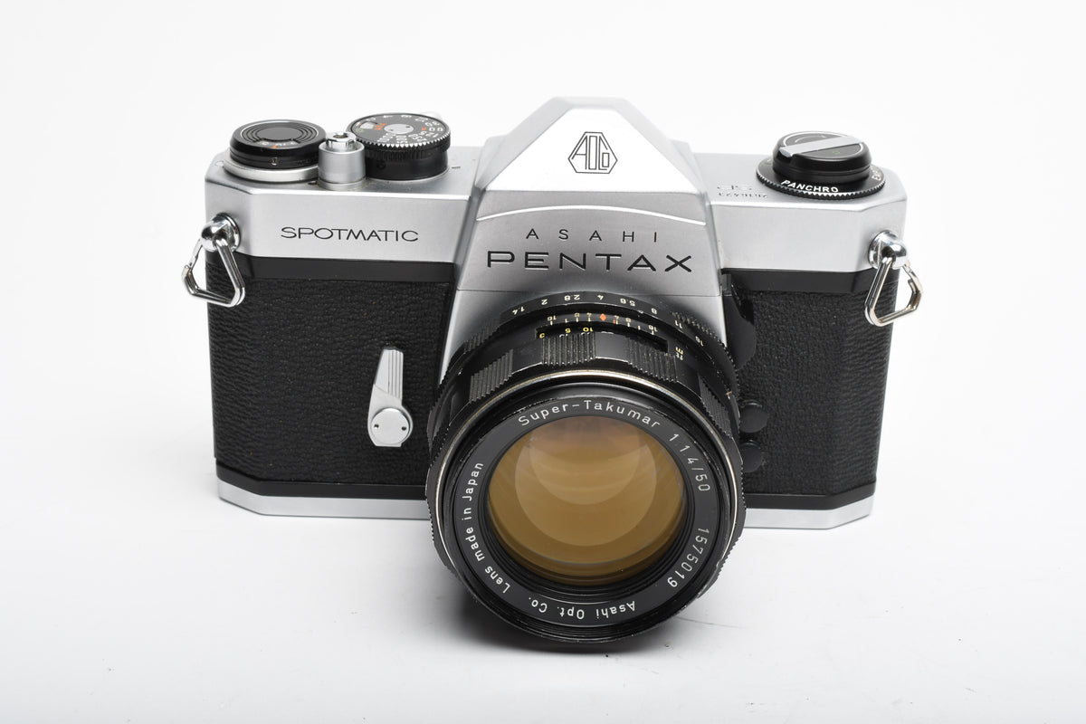 Pentax Spotmatic SP 35mm SLR w/50mm f1.4 Super Takumar, Tested, New seals, Great!