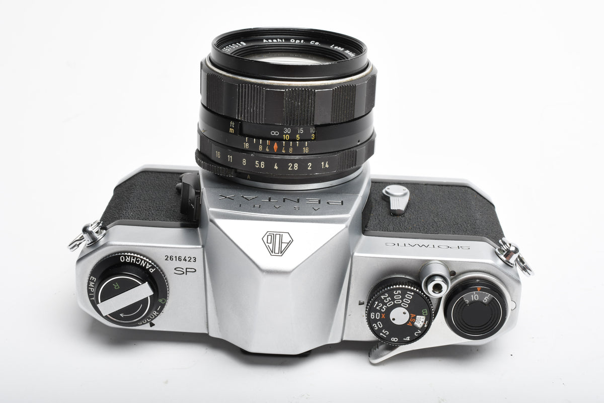 Pentax Spotmatic SP 35mm SLR w/50mm f1.4 Super Takumar, Tested, New seals, Great!