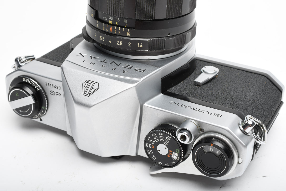 Pentax Spotmatic SP 35mm SLR w/50mm f1.4 Super Takumar, Tested, New seals, Great!