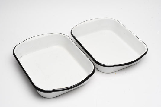 2X Ceramic darkroom printing trays 7.5"x9.5", clean