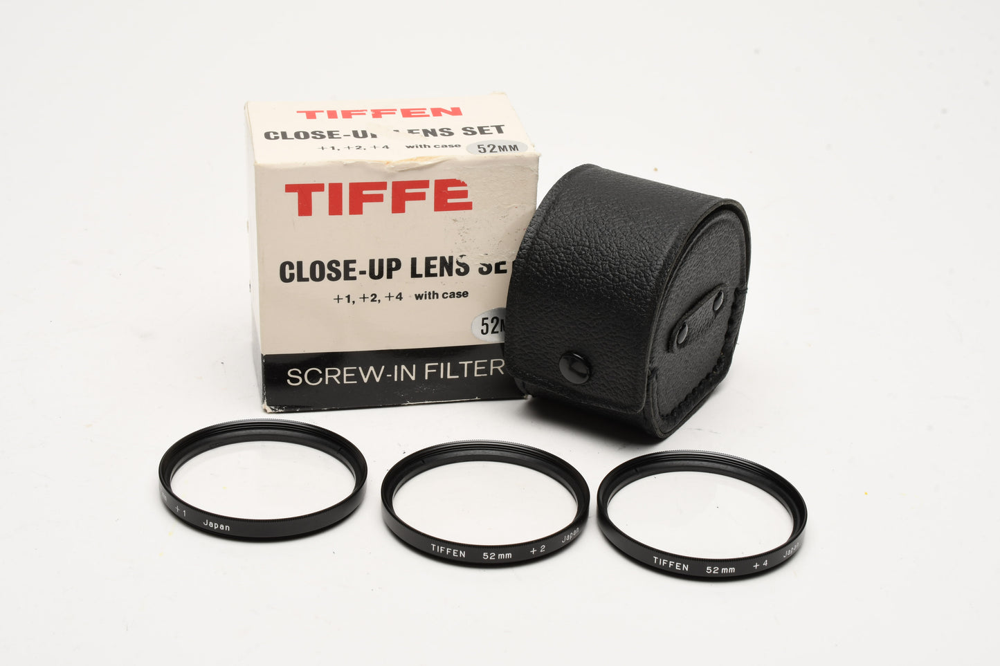 Tiffen 52mm Close-Up Lens Filter Set +1, +2, +4 w/ case & box