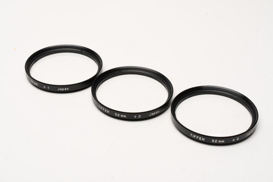 Tiffen 52mm Close-Up Lens Filter Set +1, +2, +4 w/ case & box