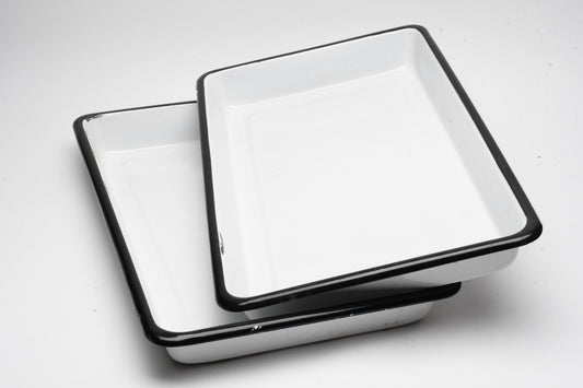 2X Ceramic darkroom printing trays 11"x18.5", clean
