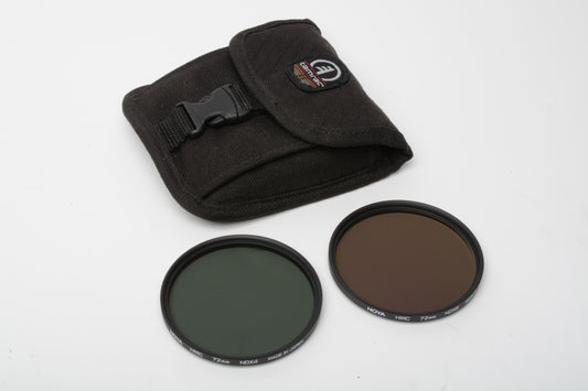 2X Filters: Hoya 72mm HMC ND Neutral Density X8 & X4 clean filters in Pouch