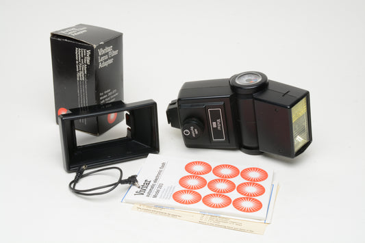 Vivitar 283 Auto-Thyristor Flash w/Filter adapter, sync++, Japan version, Very clean