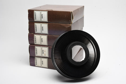 5X Rotary Carousel 100 slide projector trays (GAF/SWYERS/SEARS) Black