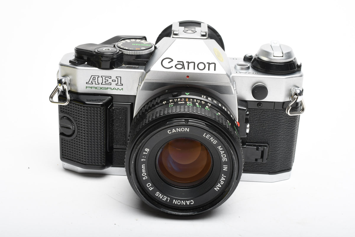 Canon AE-1 Program 35mm SLR Camera w/50mm f1.8, New Seals, Manual, Full CLA