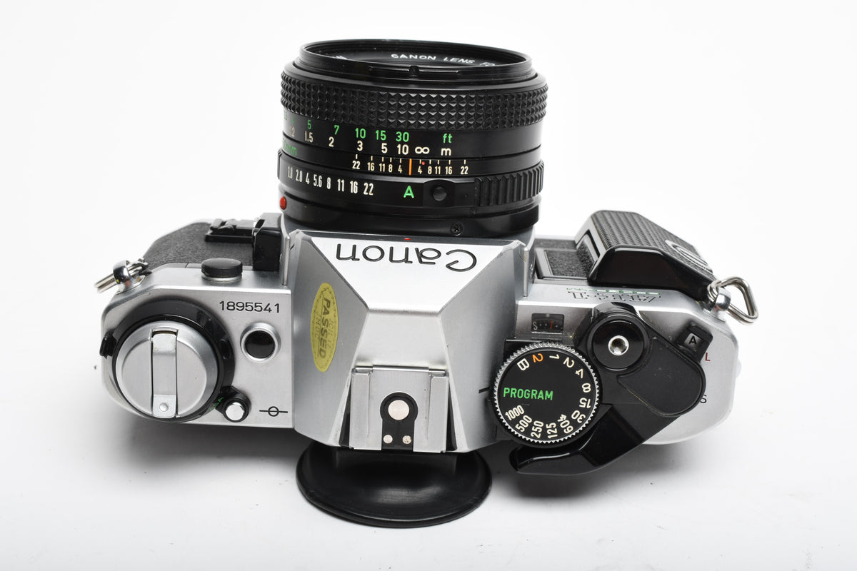 Canon AE-1 Program 35mm SLR Camera w/50mm f1.8, New Seals, Manual, Full CLA