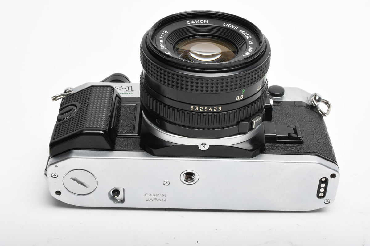 Canon AE-1 Program 35mm SLR Camera w/50mm f1.8, New Seals, Manual, Full CLA