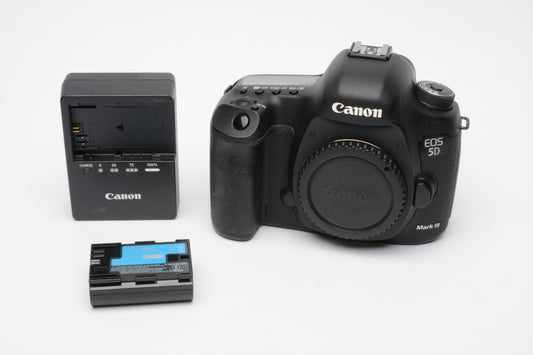 Canon EOS 5D Mark III 22.3MP DSLR Body, Batt, Charger, Only 19,013 Acts