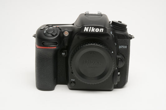 Nikon D7500 DSLR Body w/Batt, charger, tested, great! Only 740 Acts!!