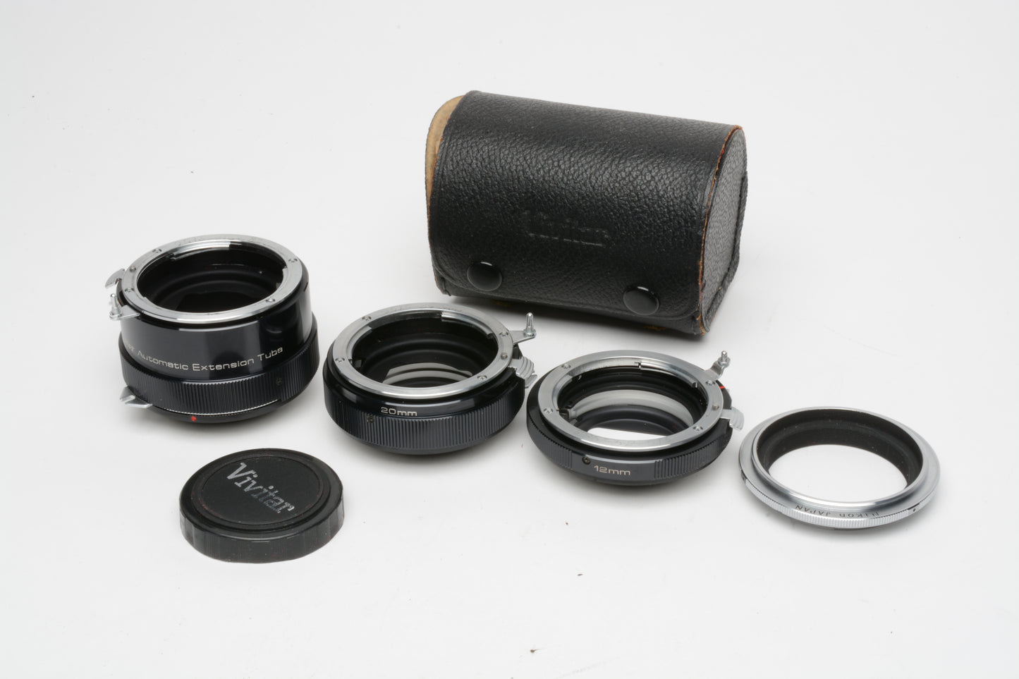 Vivitar Extension Tube Set AT-3 36mm, 20mm, 12mm for NIKON F(Non AI ) + BR-2 & case