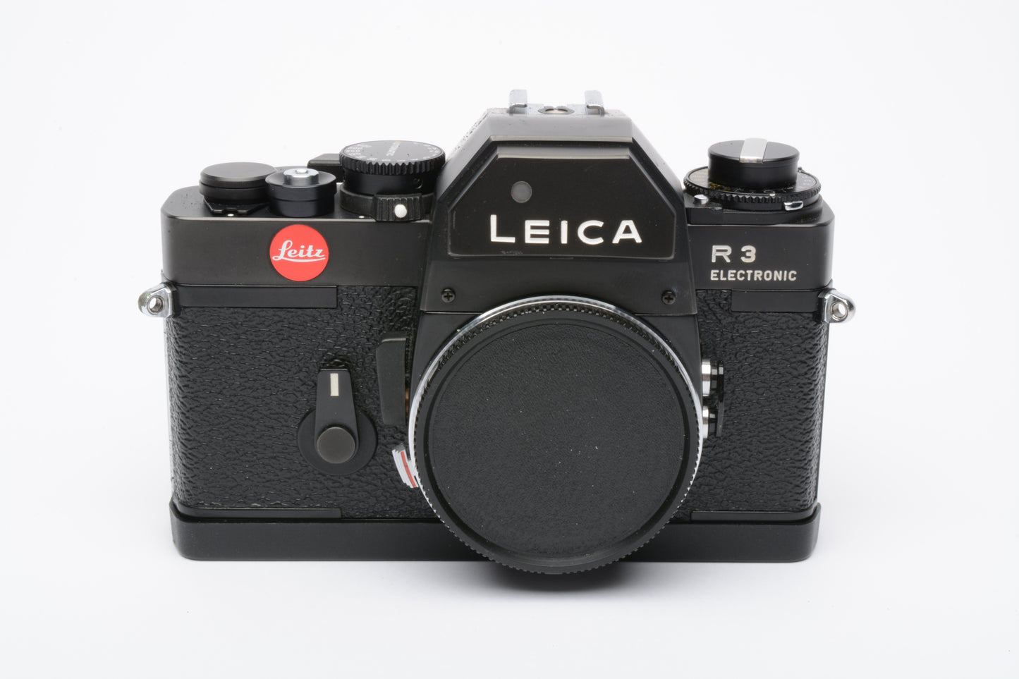 Leica R3 Electronic 35mm SLR body (Black), tested, accurate, clean, strap, cap, cover