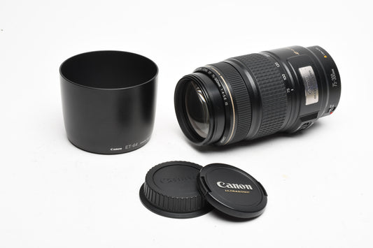 Canon EF 75-300mm f4-5.6 IS USM zoom lens, Caps, Hood, Great!