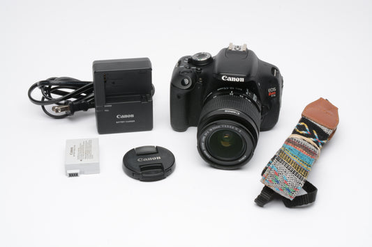 Canon EOS T3i w/18-55mm f3.5-5.6 IS II lens, batt+charger+strap Only 2867 Acts!