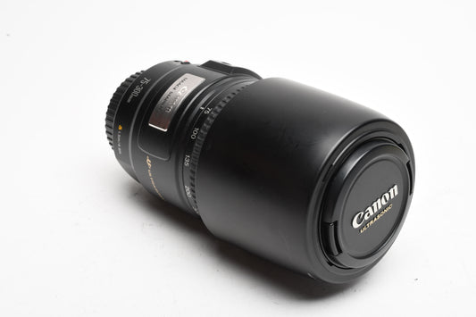 Canon EF 75-300mm f4-5.6 IS USM zoom lens, Caps, Hood, Great!