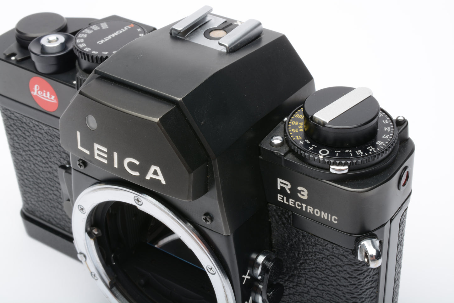 Leica R3 Electronic 35mm SLR body (Black), tested, accurate, clean, strap, cap, cover