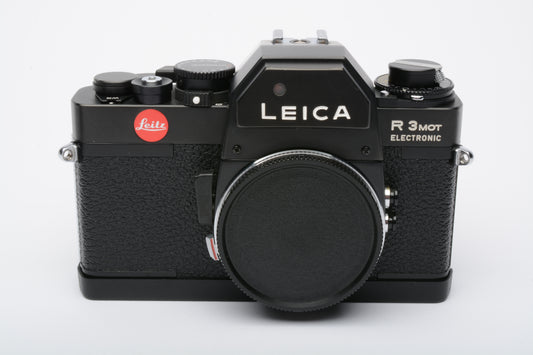 Leica R3 MOT Electronic 35mm SLR body (Black), tested, accurate, clean, strap, cap, cover