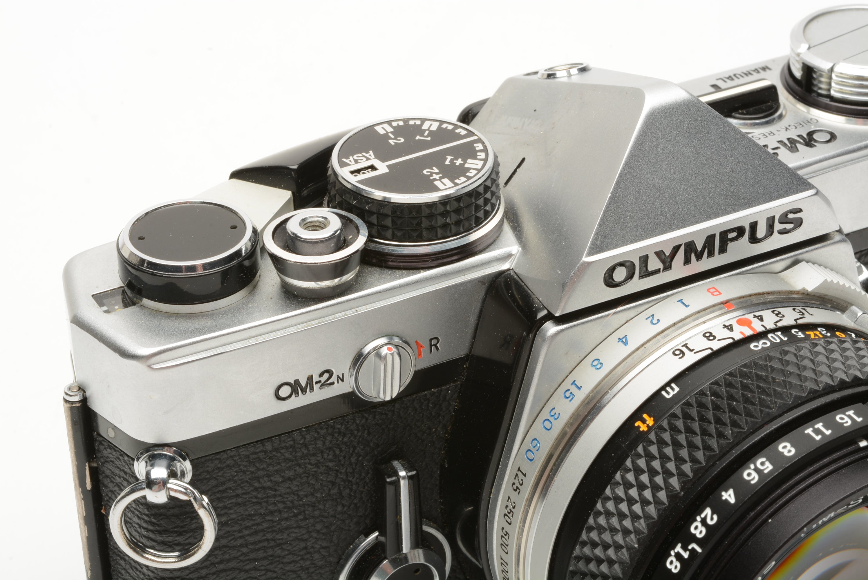 Olympus OM-2N 35mm SLR w/50mm f/1.8 Lens, Strap, Skylight Filter 