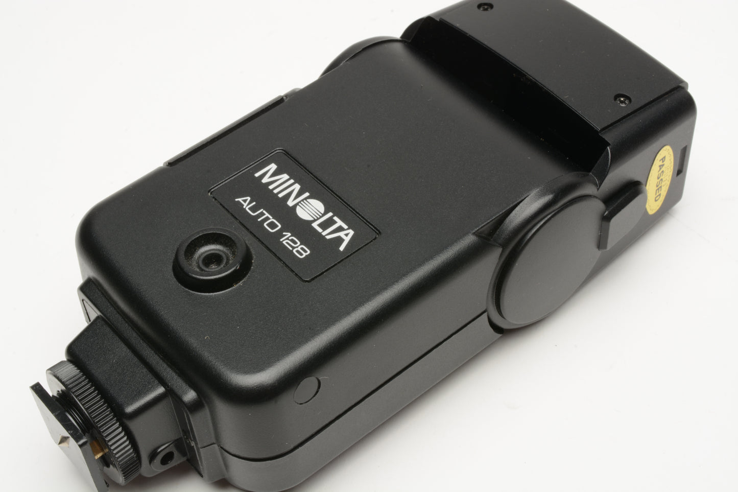 Minolta Auto 128 electronic flash, nice & clean, tested, w/Case & manual