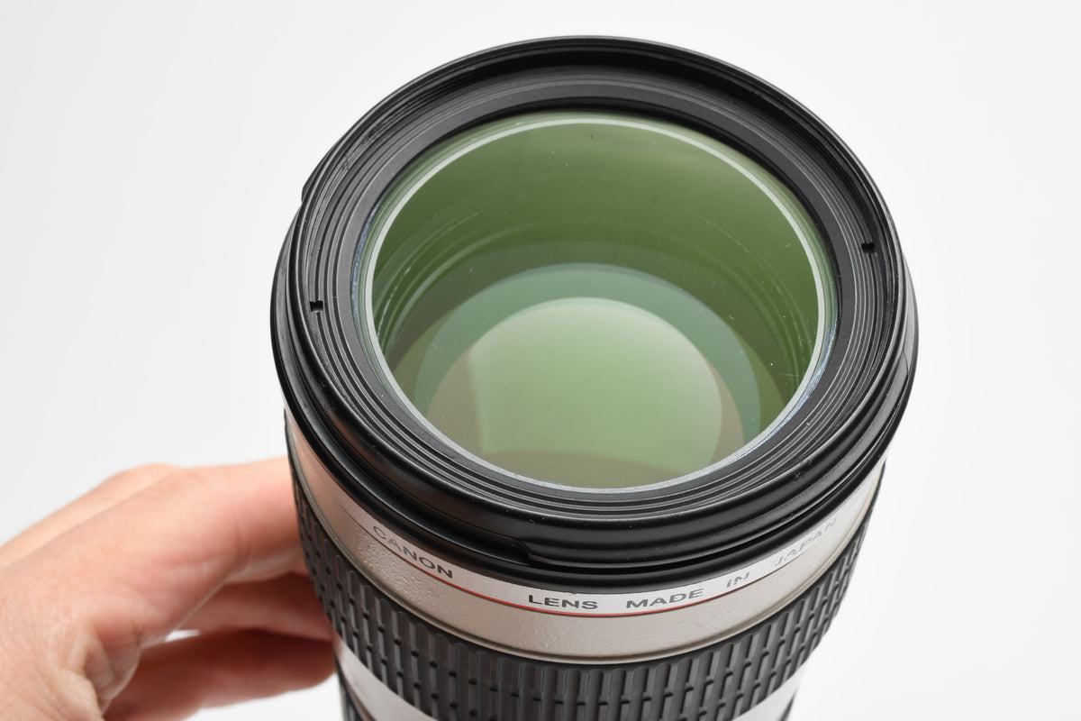 Canon EF 70-200mm f4L USM zoom lens, caps, hood, pouch, Great!