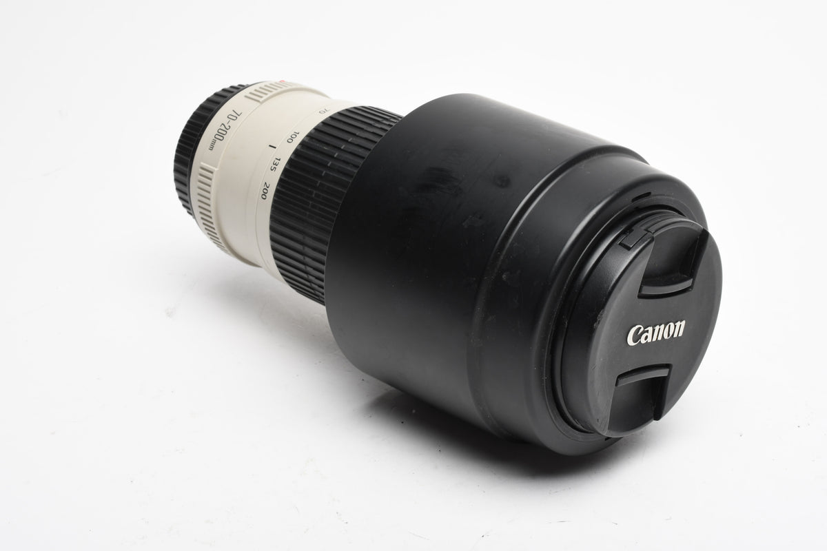 Canon EF 70-200mm f4L USM zoom lens, caps, hood, pouch, Great!