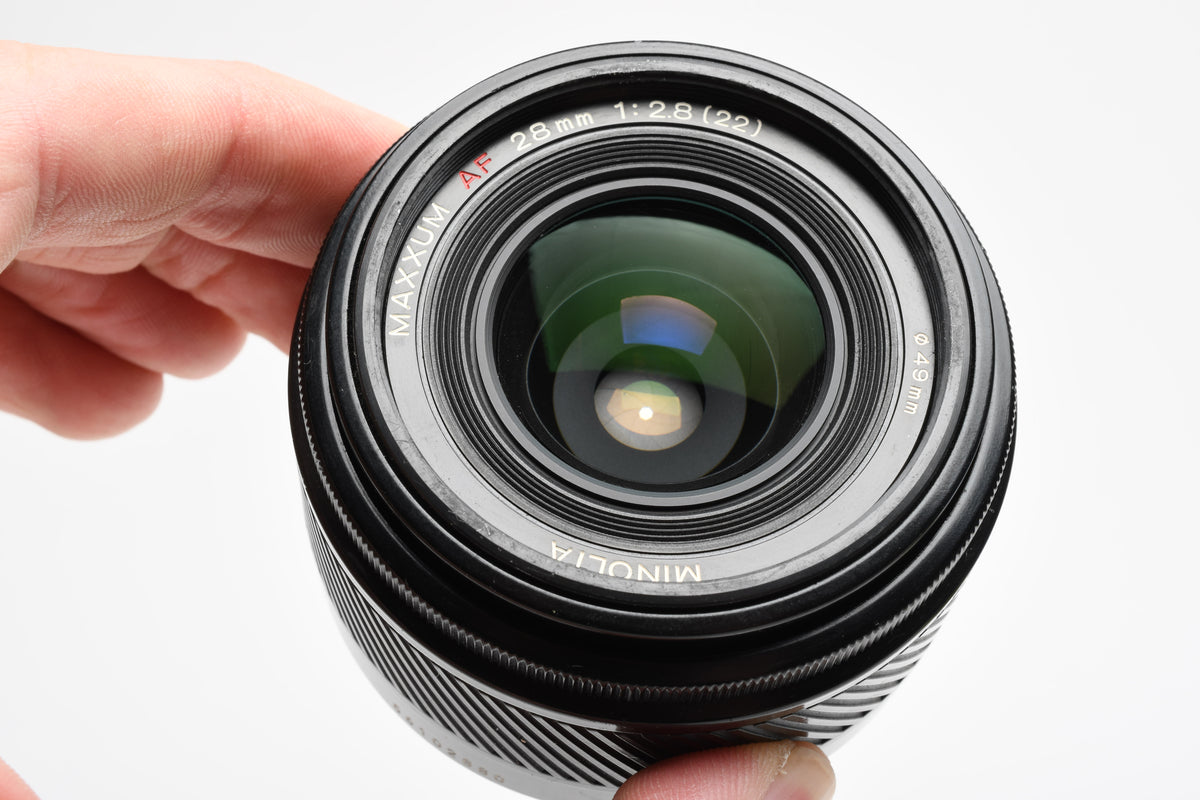 Minolta Maxxum AF 28mm f2.8 prime lens, caps, Sony A-Mount