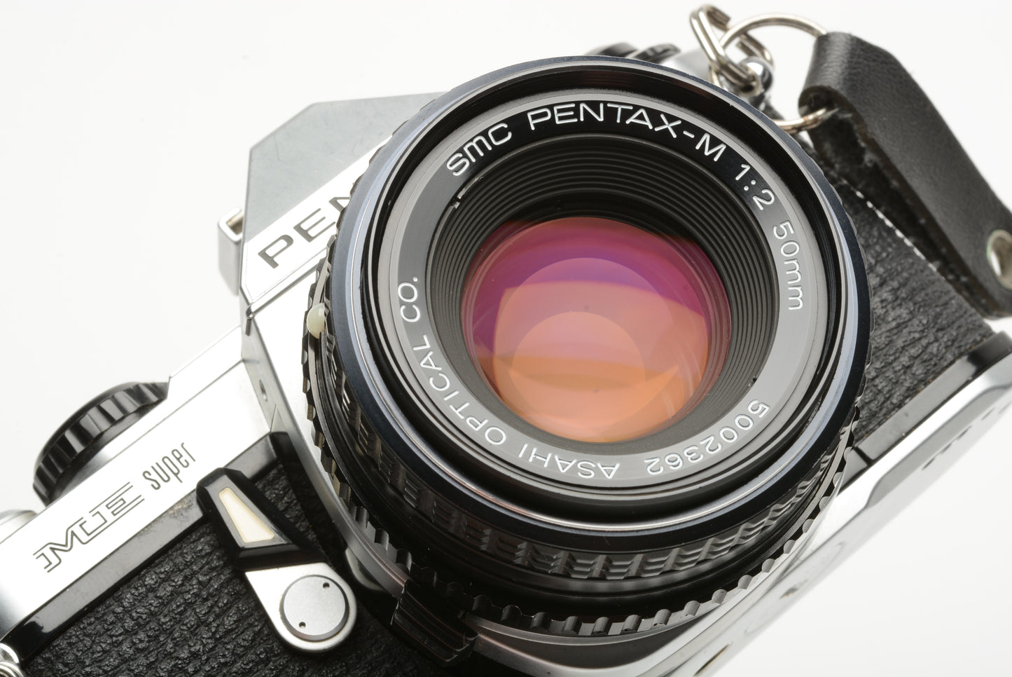 Pentax ME Super 35mm SLR w/50mm f2 PK lens, new seals, very nice!