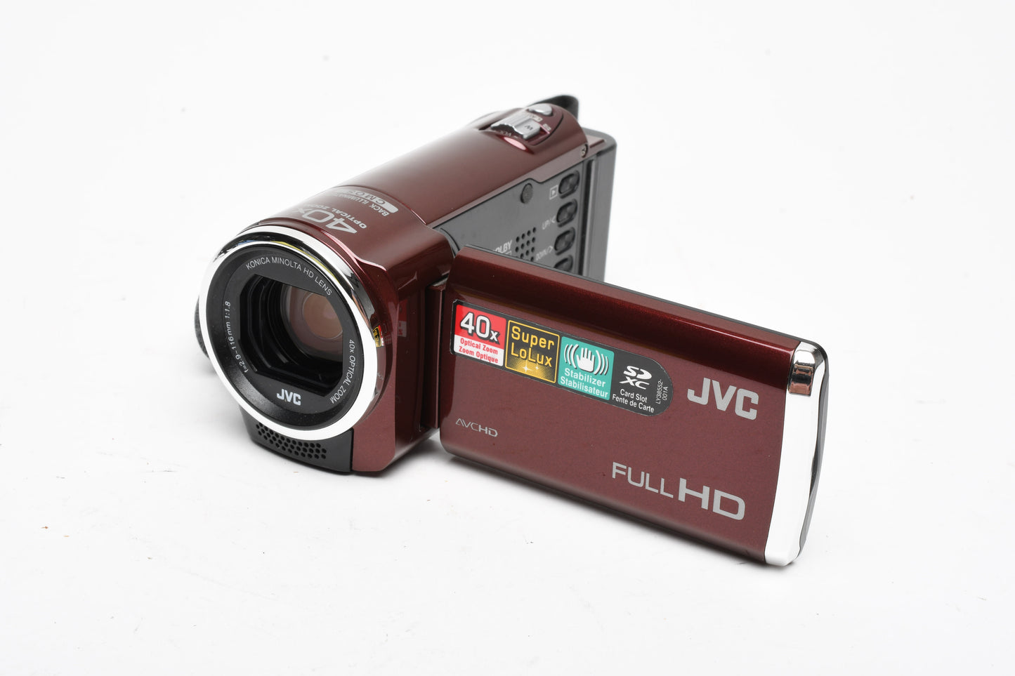 JVC GZ-E100 Camcorder - Red, w/Battery + AC Adapter/charger