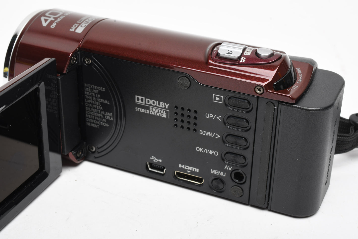 JVC GZ-E100 Camcorder - Red, w/Battery + AC Adapter/charger
