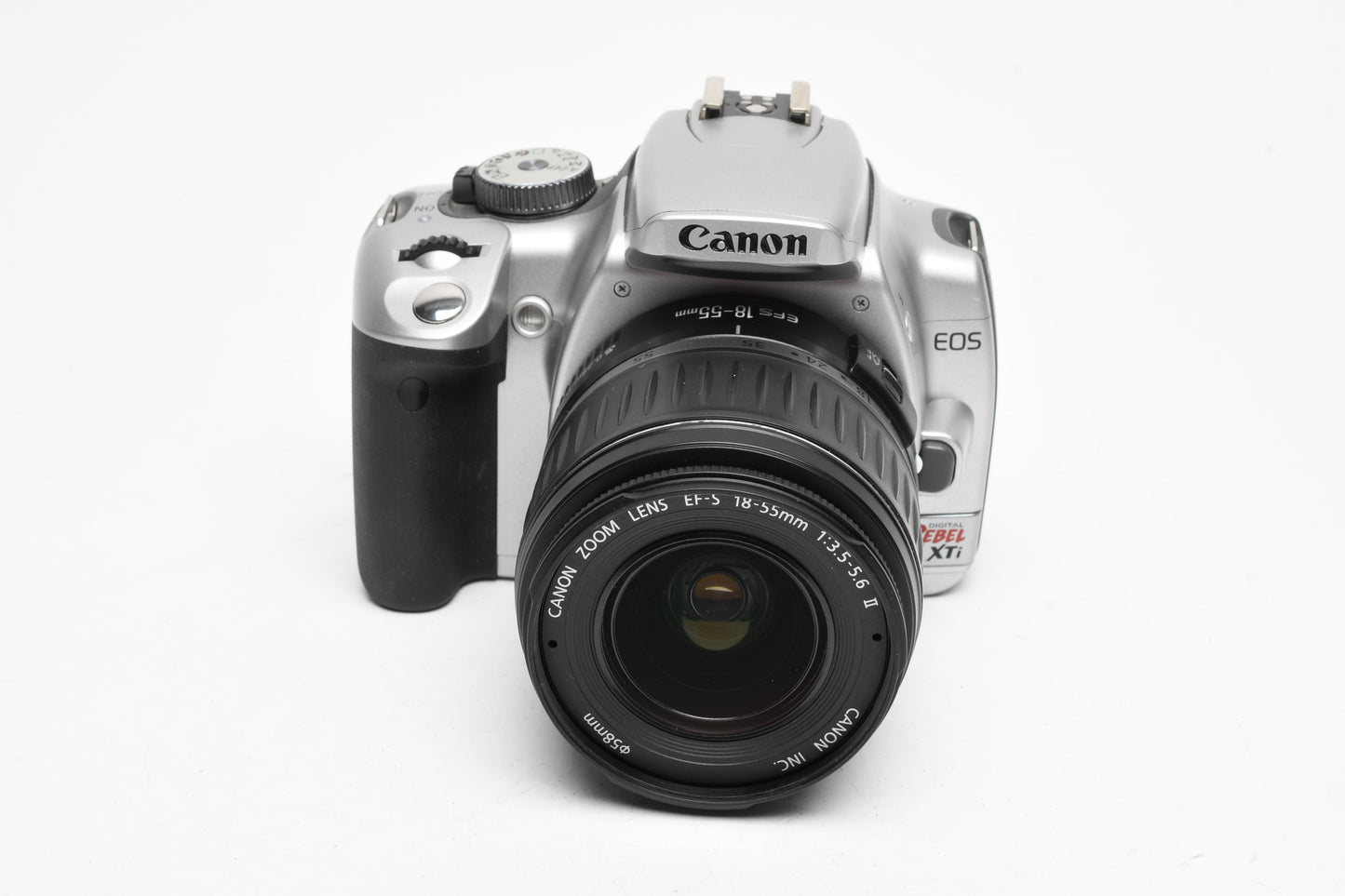 Canon Rebel XTi Silver DSLR w/18-55mm f3.5-5.6 II Zoom Lens, UV, Strap, Batt, Charger