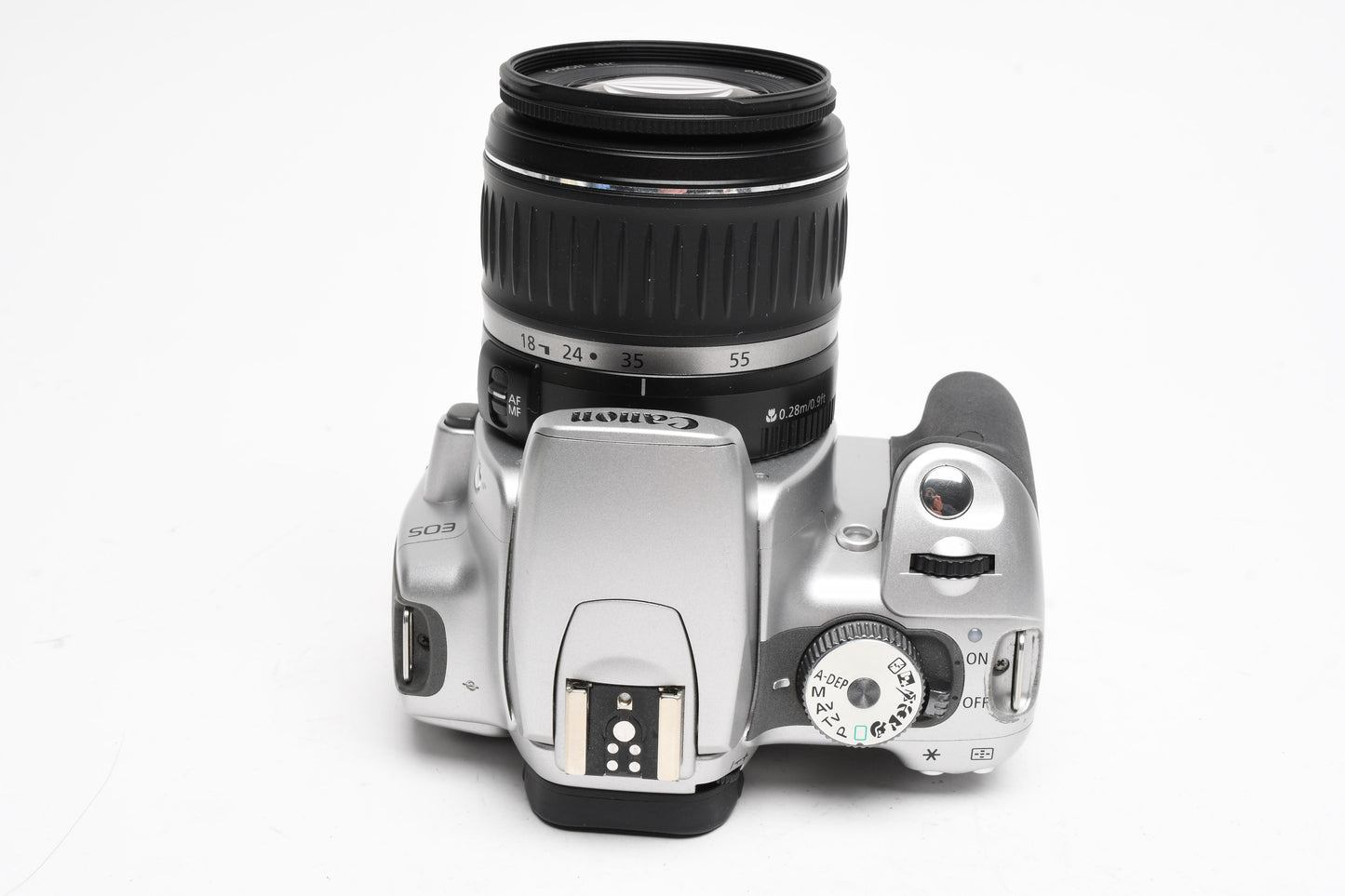 Canon Rebel XTi Silver DSLR w/18-55mm f3.5-5.6 II Zoom Lens, UV, Strap, Batt, Charger