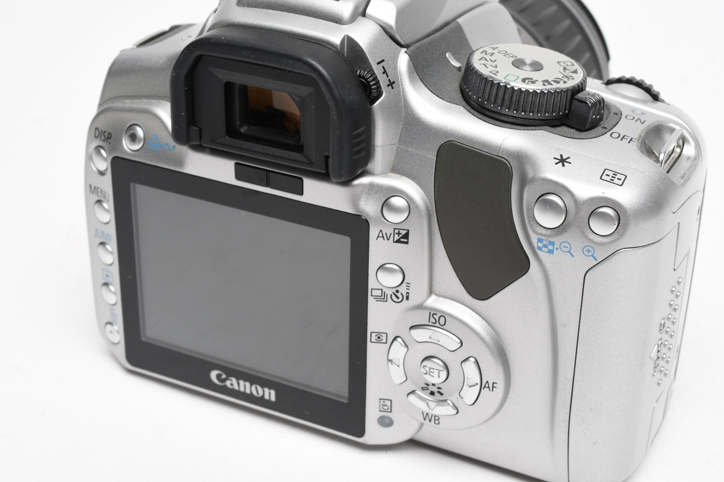 Canon Rebel XTi Silver DSLR w/18-55mm f3.5-5.6 II Zoom Lens, UV, Strap, Batt, Charger