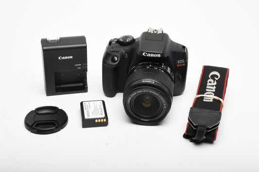 Canon EOS Rebel T6 DSLR w/18-55mm IS II, batt+charger Only 3340 Acts, Great