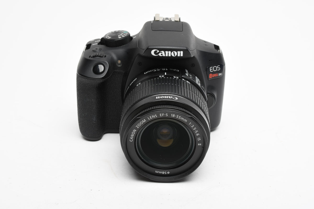 Canon EOS Rebel T6 DSLR w/18-55mm IS II, batt+charger Only 3340 Acts, Great