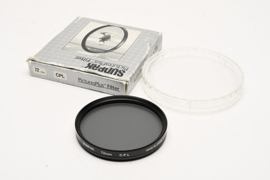 Sunpak 72mm CPL circular polarizer filter in jewel case and box - mint-