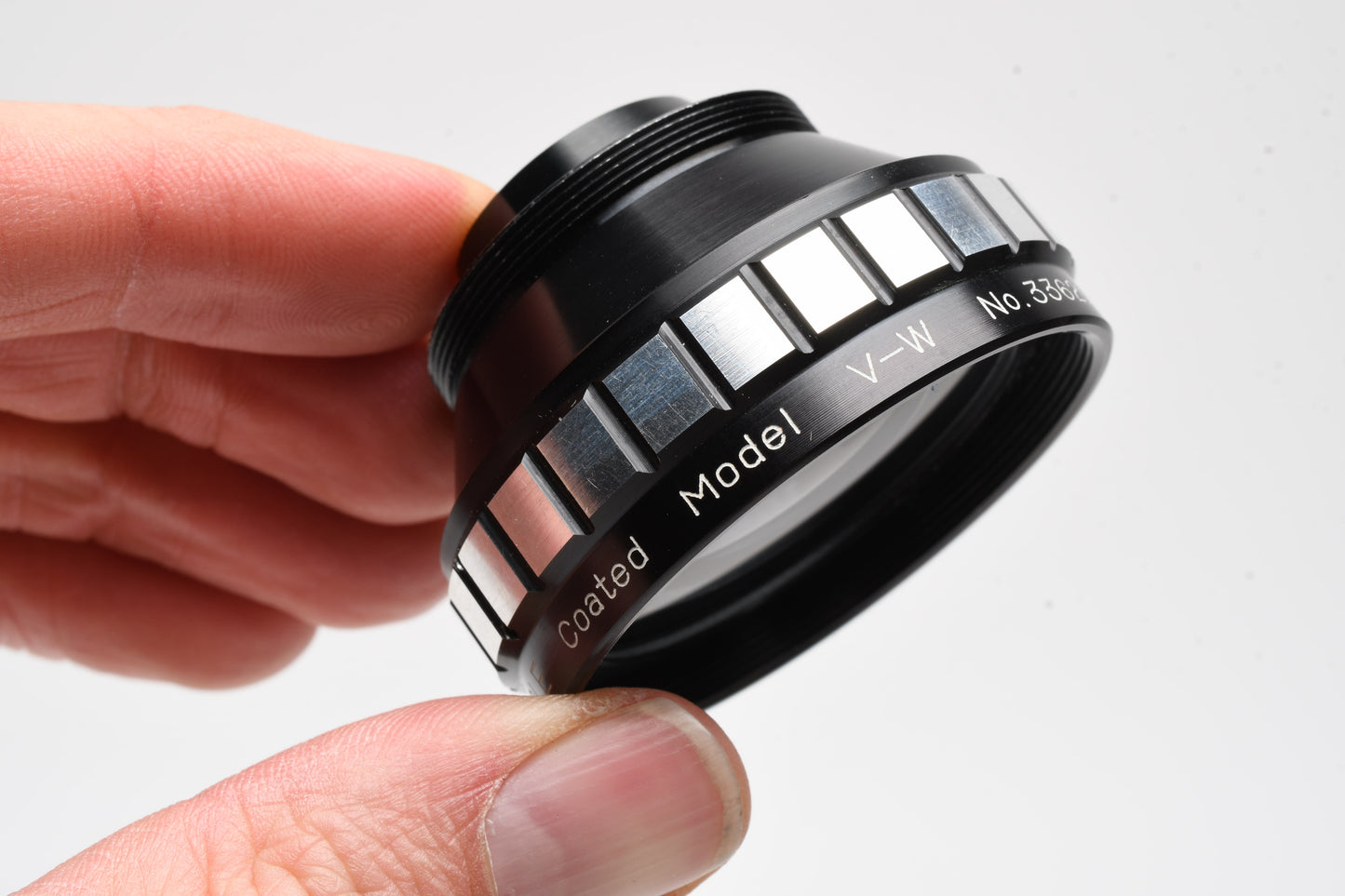 Spiratone Model V-W Auxiliary lens w/Finder and case, Clean